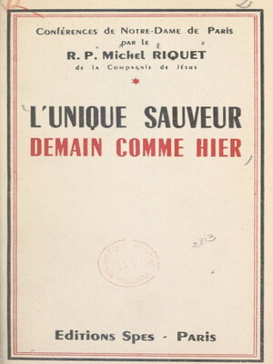 cover image of L'unique Sauveur, demain comme hier